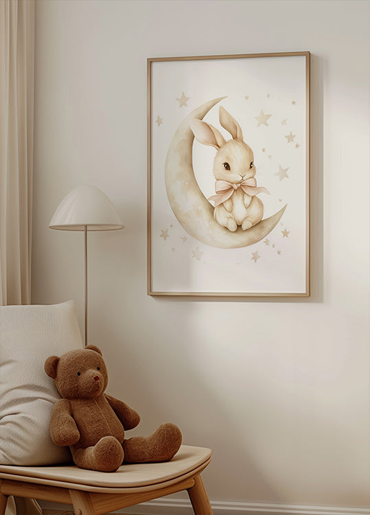 Bunny on the Moon Plakat - Posterbox.dk