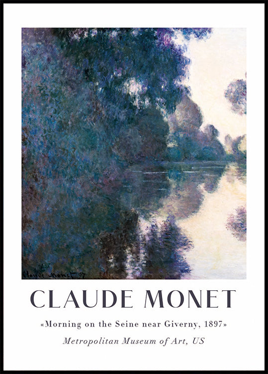Claude Moent - Morning on the Seine near Giverny Plakat - Posterbox.dk