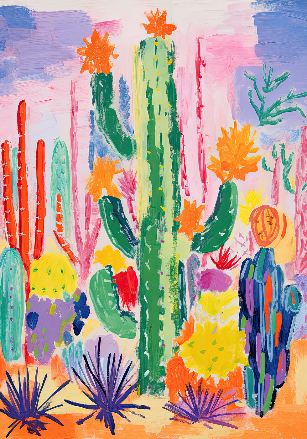 Colorful Cactus Garden Plakat - Posterbox.dk