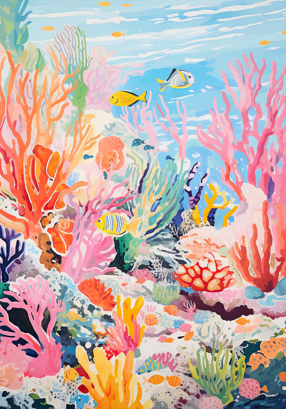 Colorful Coral Reef Ocean Scene Plakat - Posterbox.dk