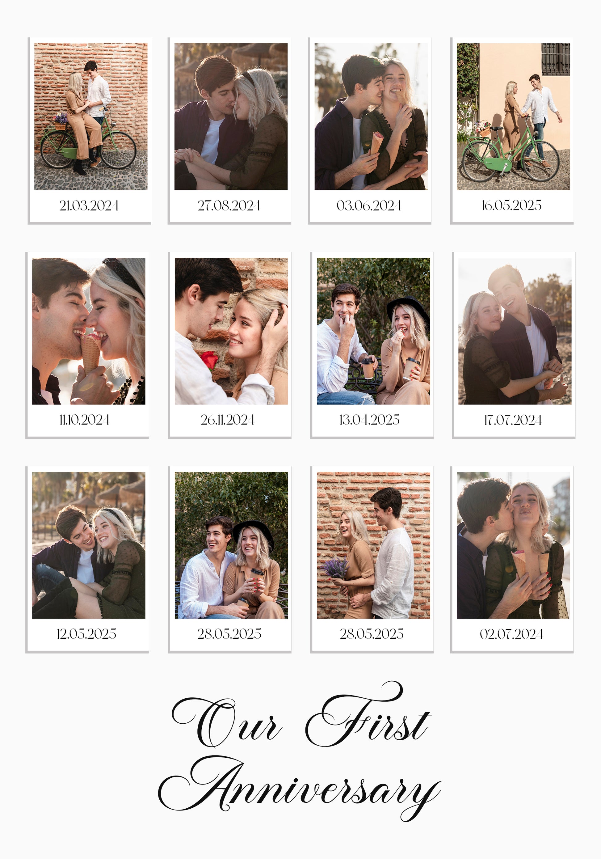 Couple Memories, Polaroid Style Photo Collage Plakat - Posterbox.dk