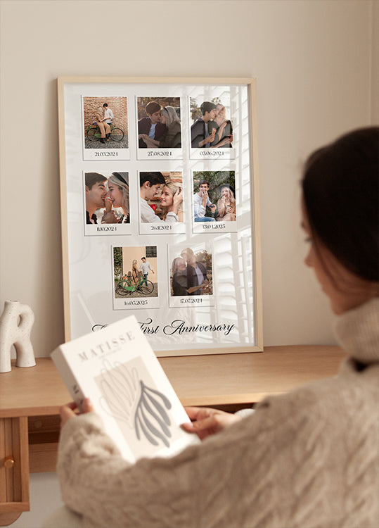 Couple Polaroid Memories, 8 Photo Collage Plakat - Posterbox.dk