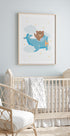 Cute Teddy Bear Airplane Plakat - Posterbox.dk
