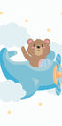 Cute Teddy Bear Airplane Plakat - Posterbox.dk