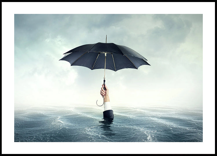 Drowning With An Umbrella Plakat - Posterbox.dk
