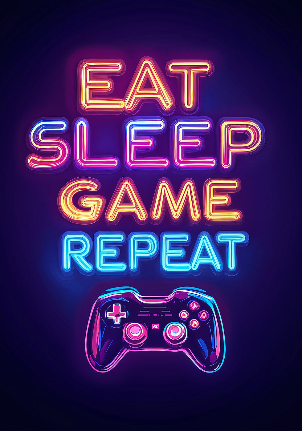Eat Sleep Game Repeat Plakat - Posterbox.dk