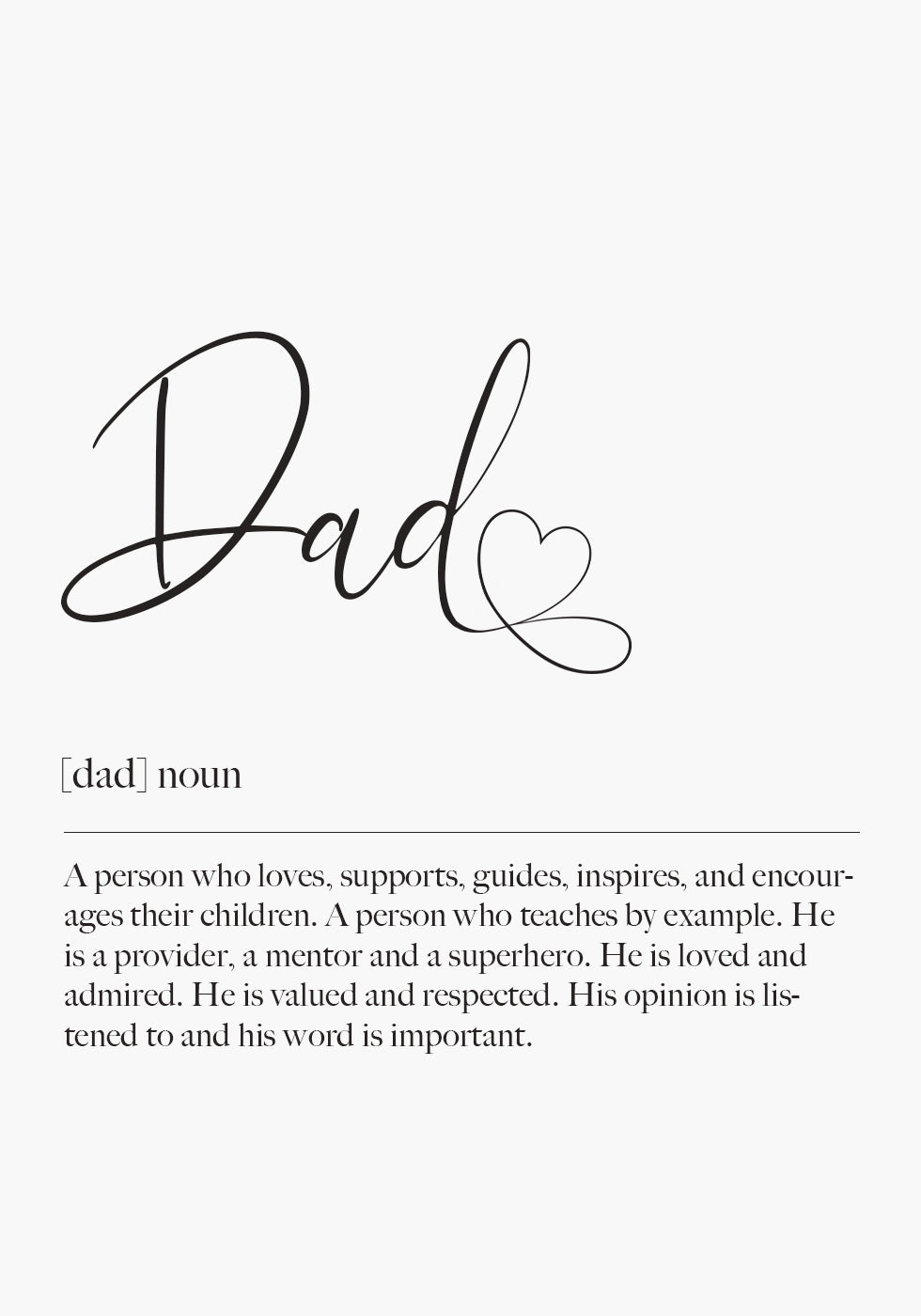 Father Definition Personalized Plakat - Posterbox.dk