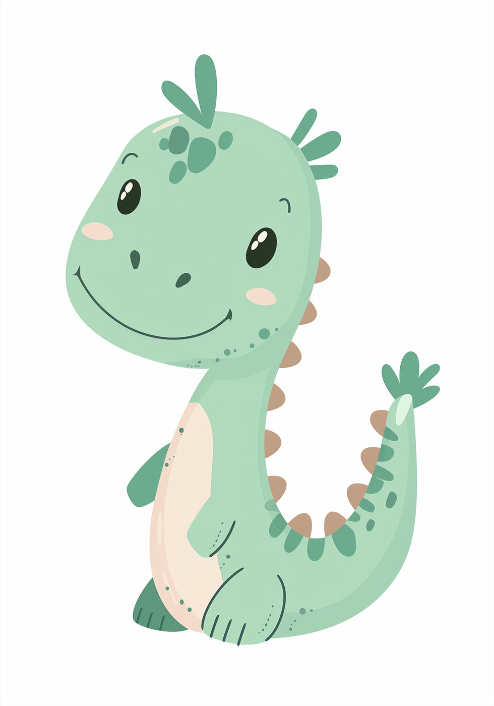 Green Dinosaur Plakat - Posterbox.dk