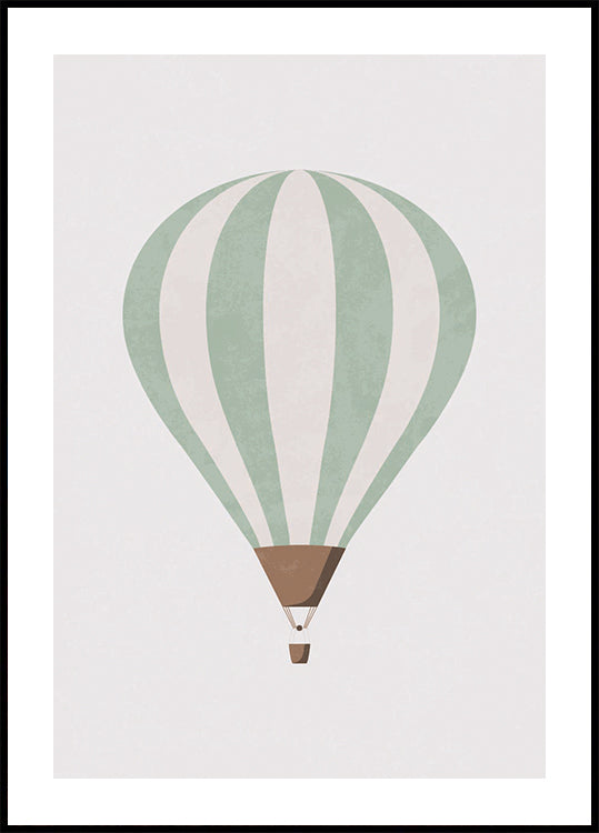 Green Hot Air Balloon Plakat - Posterbox.dk
