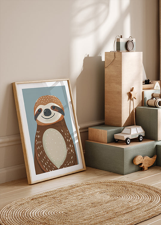 Happy Sloth Plakat - Posterbox.dk