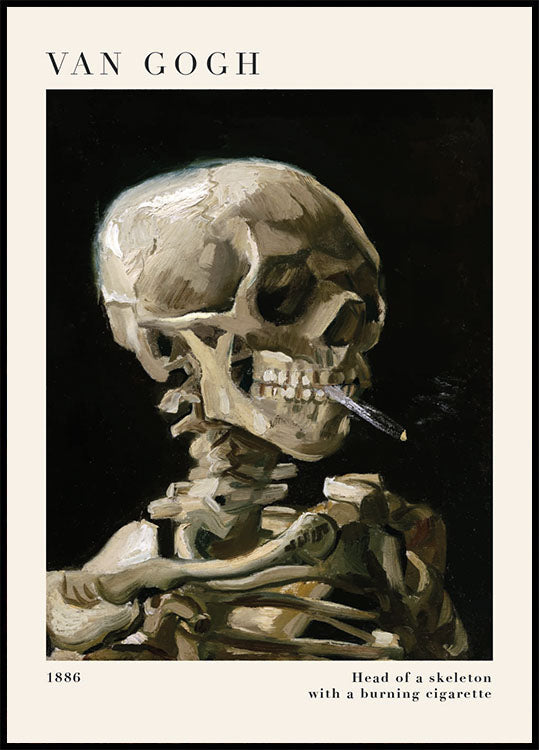 van gogh skull with burning cigarette Head of a Skeleton with a Burning Cigarette Plakat