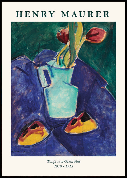 Henry Maurer, Tulips in a Green Vase Plakat - Posterbox.dk