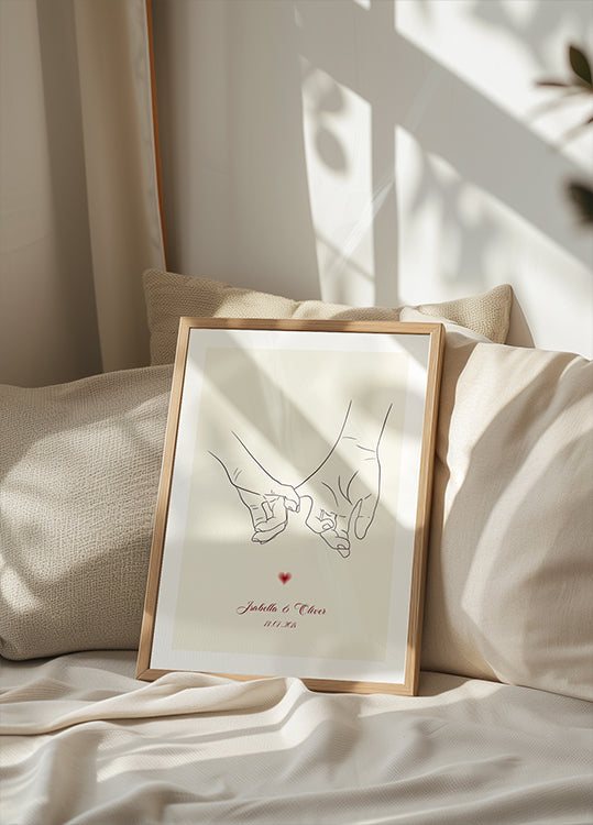 Holding Hands Personalized Plakat - Posterbox.dk