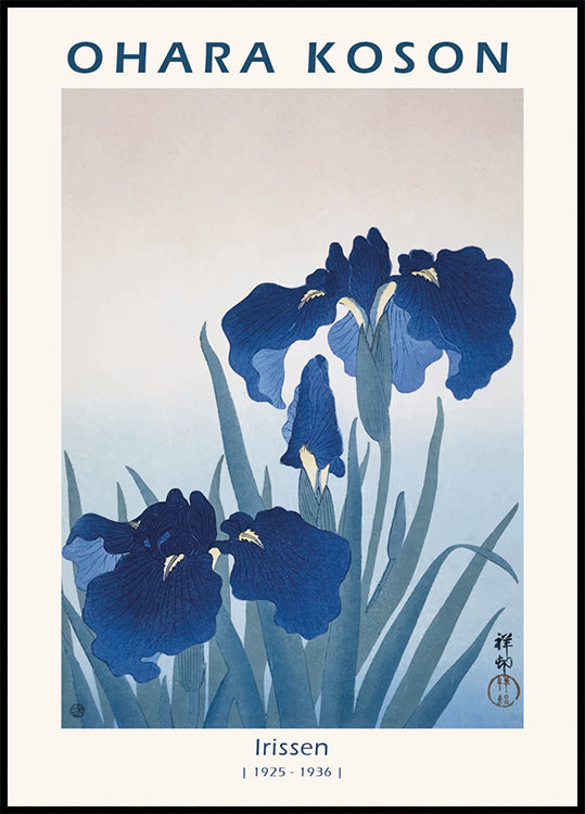 Irissen, Japanese Floral Woodblock Plakat - Posterbox.dk
