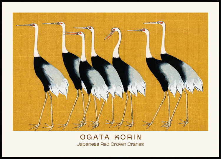 Japanese Red Crown Cranes, Ogata Korin Plakat - Posterbox.dk