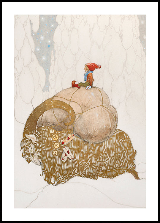 John Bauer - Julbocken Plakat - Posterbox.dk