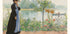 Karin by the Shore, riverside floral garden scene Plakat - Posterbox.dk