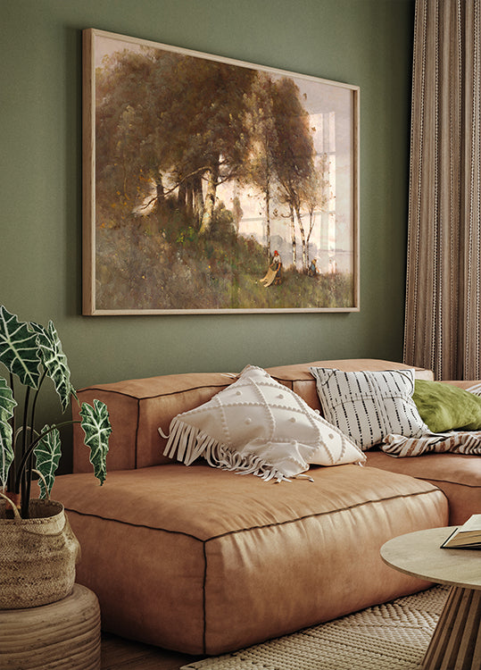 Landscape with Washerwomen by Paul-Désiré Trouillebert Plakat - Posterbox.dk