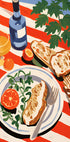 Mediterranean Brunch, Striped Tablecloth Plakat - Posterbox.dk