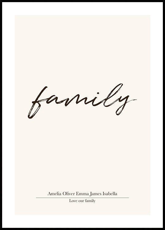 Minimalist Family Names Plakat - Posterbox.dk