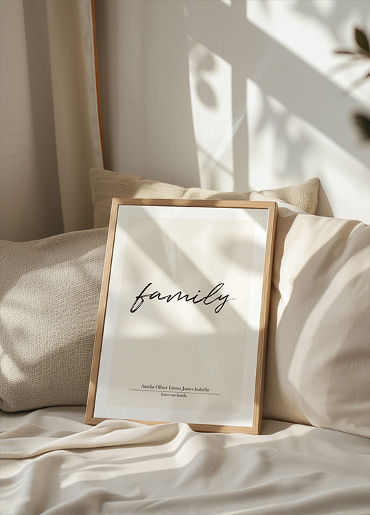 Minimalist Family Names Plakat - Posterbox.dk