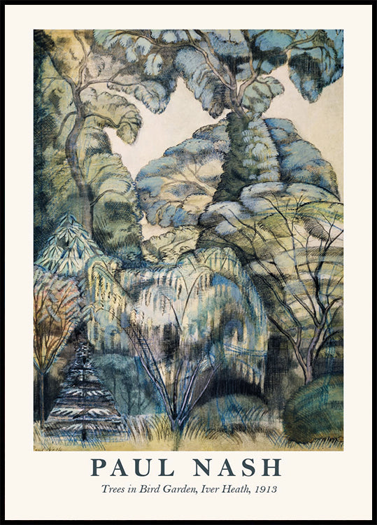Paul Nash, Trees in Bird Garden Plakat - Posterbox.dk