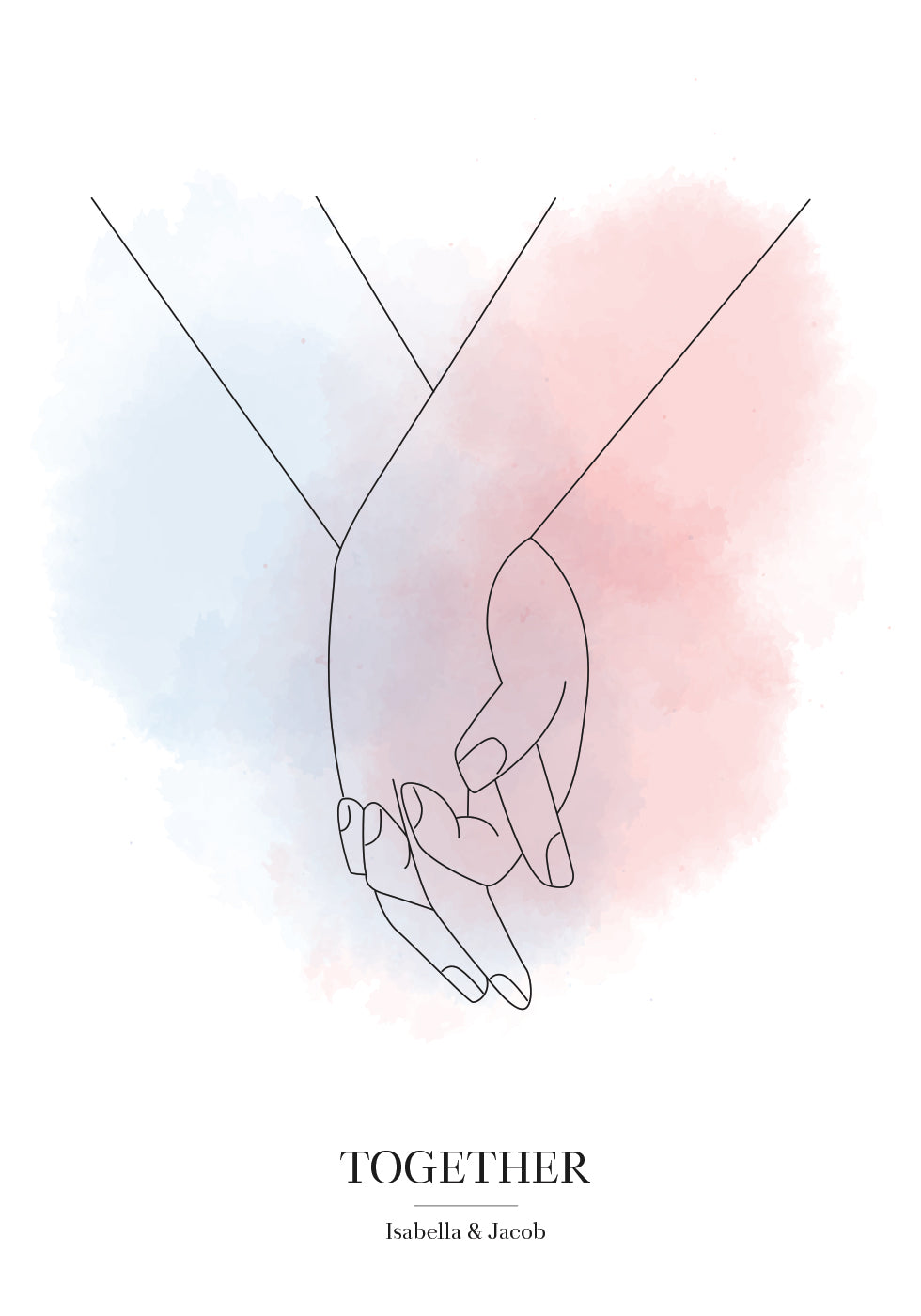 Personalized Holding Hands Plakat - Posterbox.dk