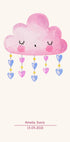 Pink Watercolor Cloud, Personalized Baby girl Plakat - Posterbox.dk