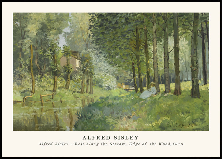 Rest Along The Stream Impressionist Forest, Alfred Sisley 1878 Plakat - Posterbox.dk