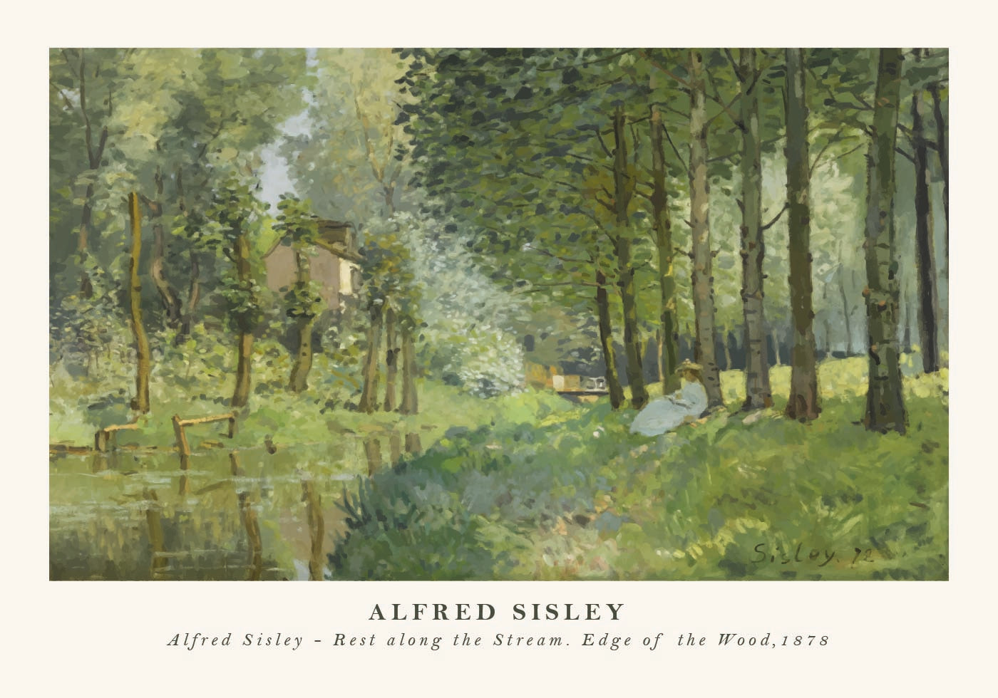 Rest Along The Stream Impressionist Forest, Alfred Sisley 1878 Plakat - Posterbox.dk