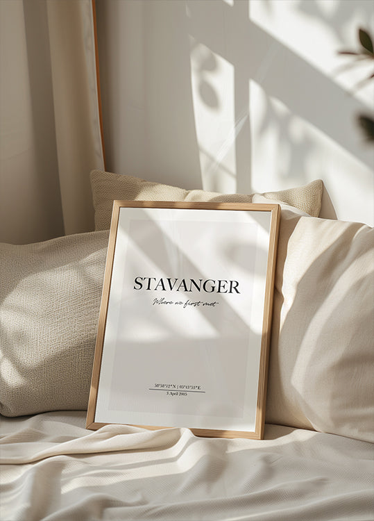 Romantic Coordinates, Where We First Met, Custom Location Plakat - Posterbox.dk