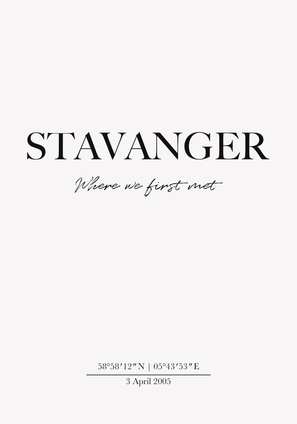 Romantic Coordinates, Where We First Met, Custom Location Plakat - Posterbox.dk