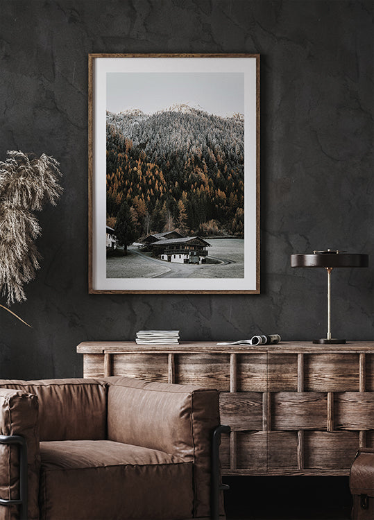 Rustic Houses in the Mountains Plakat - Posterbox.dk
