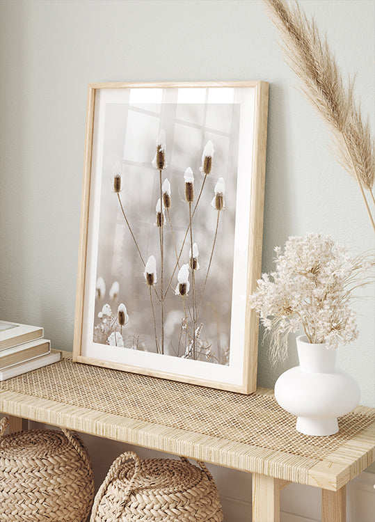 Snowy Dried Flowers Plakat - Posterbox.dk
