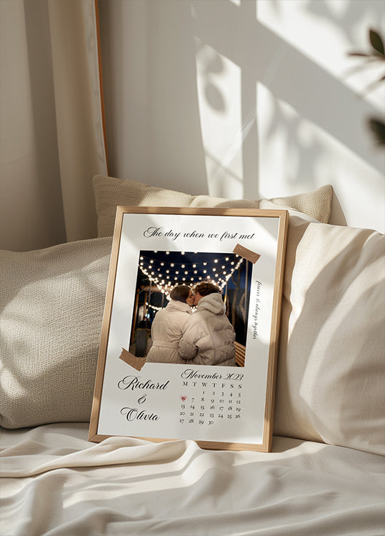 The Day We First Met Personalized Calendar Plakat - Posterbox.dk
