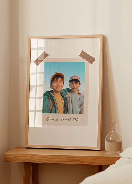 Vintage Childhood, Personalized Sibling Memory Print Plakat - Posterbox.dk