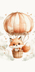 Watercolor Baby Fox on a Balloon Plakat - Posterbox.dk