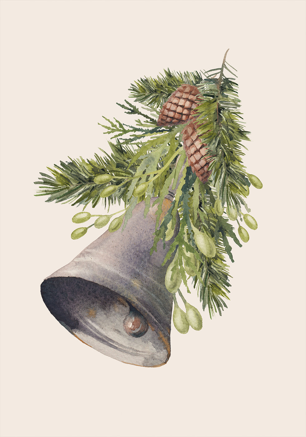 Watercolor Christmas Bell Plakat - Posterbox.dk