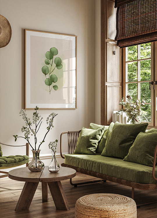 Watercolor Eucalyptus Botanical Plakat - Posterbox.dk