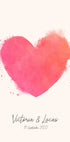 Watercolor Heart Personalized Plakat - Posterbox.dk
