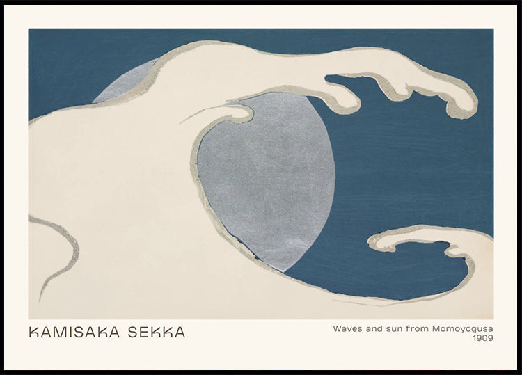 Waves and Sun from Momoyogusa, 1909, Kamisaka Sekka Plakat - Posterbox.dk