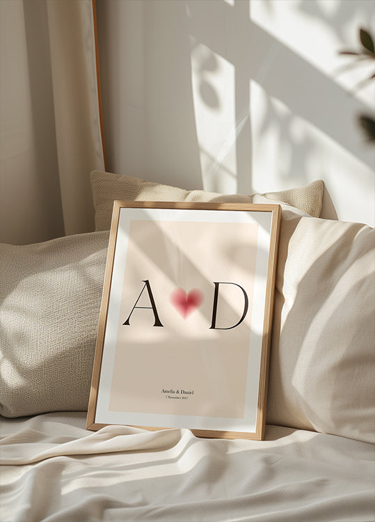 You & Me, Initials Love Plakat - Posterbox.dk