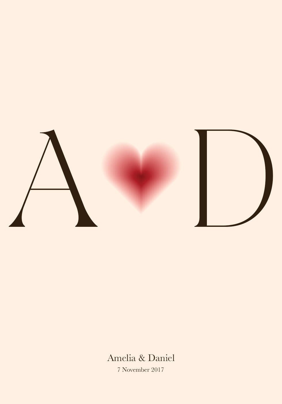 You & Me, Initials Love Plakat - Posterbox.dk