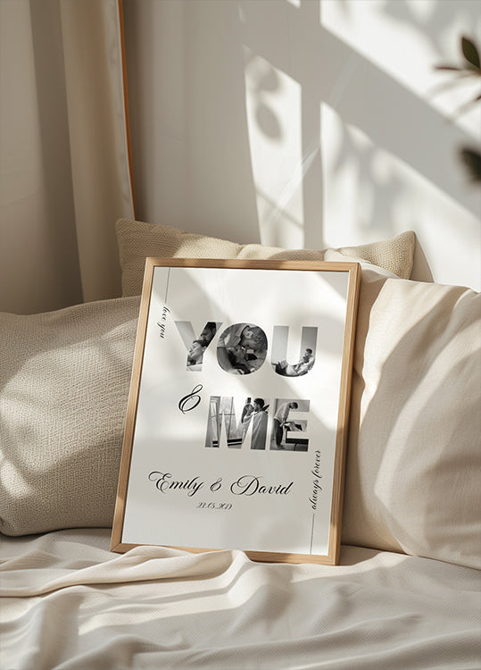 You & Me Personalized Couple Plakat - Posterbox.dk