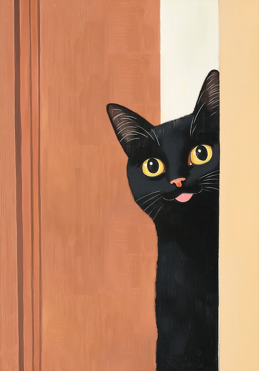 Black Cat Peeking (NEW) - Posterbox