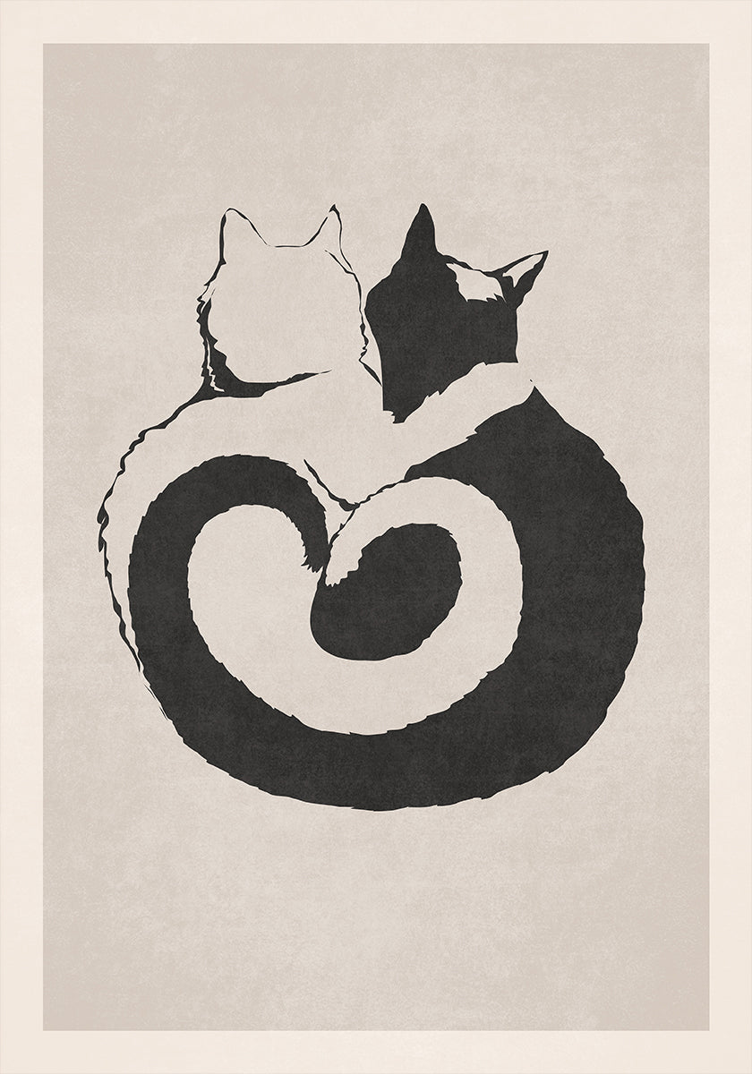 Feline Yin Yang plakāts