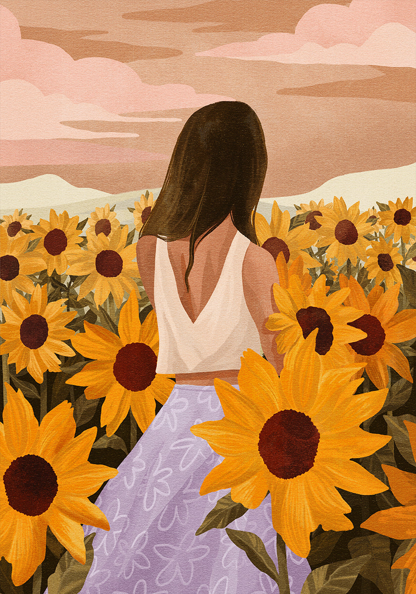 Sunflower Evenings Poster