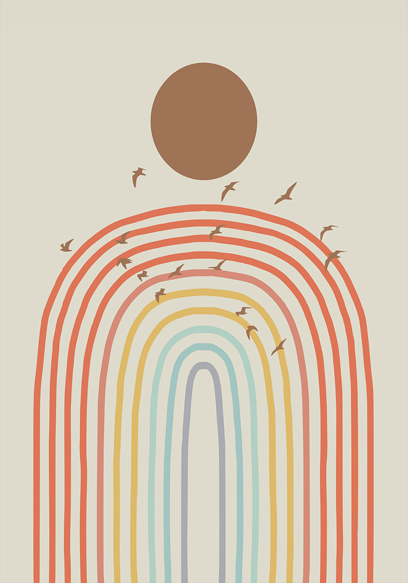 Stylized Rainbow With Layered Pastel (NEW)