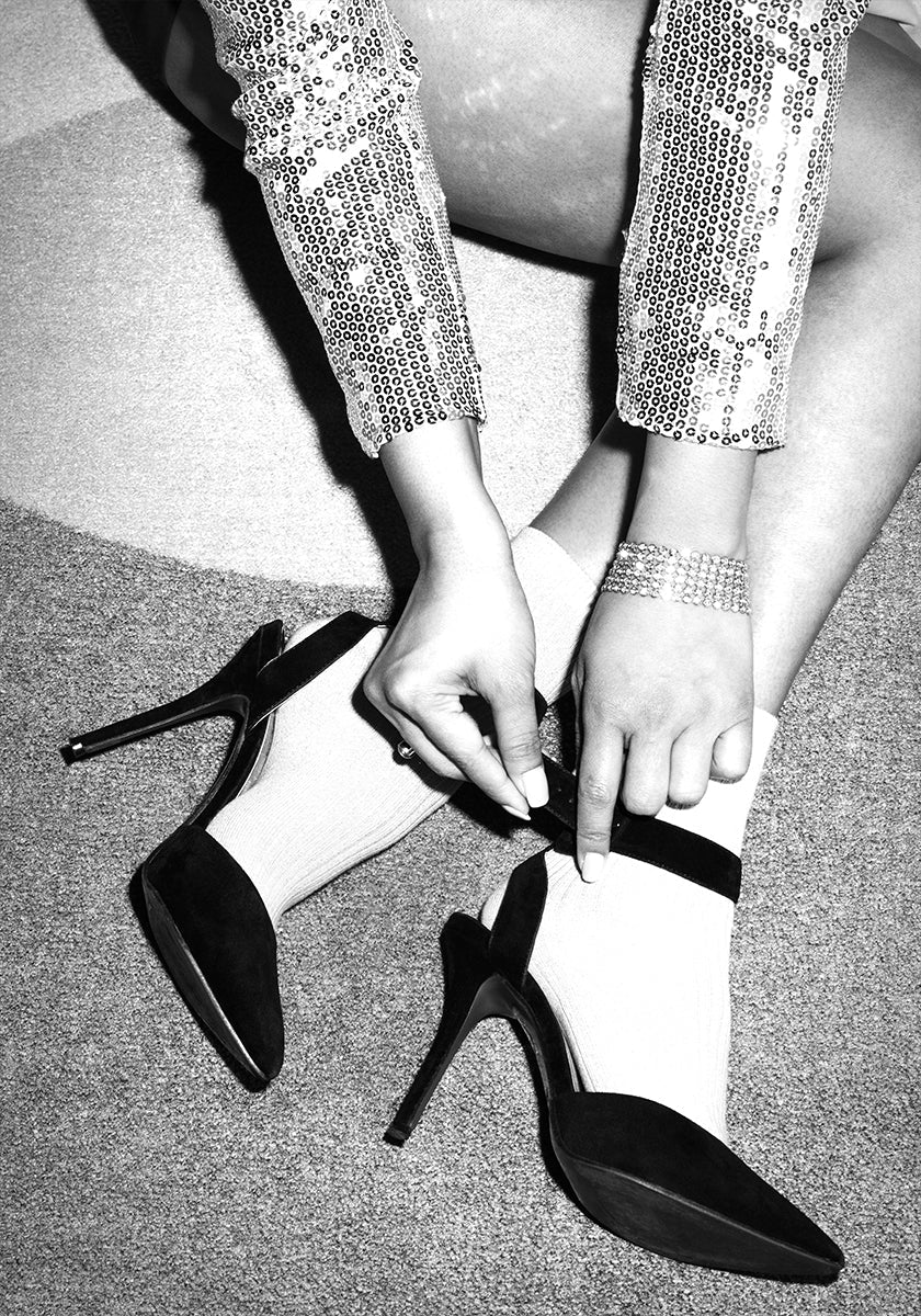 Disco Feet alb-negru
