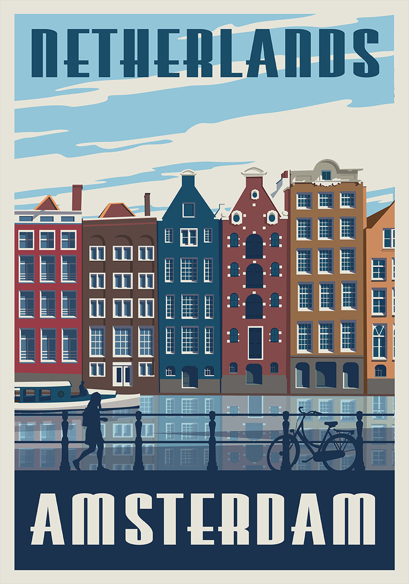 Amsterdam Travel Print poszter